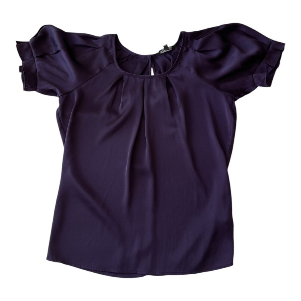 Y2K Express short sleeve eggplant top women's size XS NEW without tag - Picture 4 of 10
